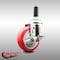 Service Caster 4 Inch 316SS Red Polyurethane Swivel 7/8 Inch Expanding Stem Caster Brake SCC-SS316EX20S414-PPUB-RED-TLB-78 - alternate 3